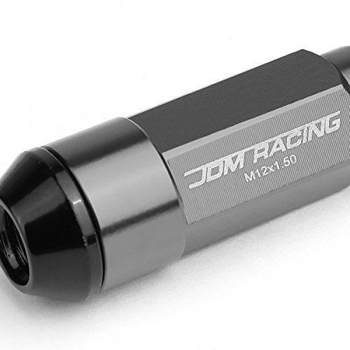 Auto Dynasty M12 x 1.5 Open/Closed End Design 20-Piece Aluminum Alloy Wheel Lug Nuts + 2 X Deep Drive Extension (Gun Metal) - color: Gun Metal