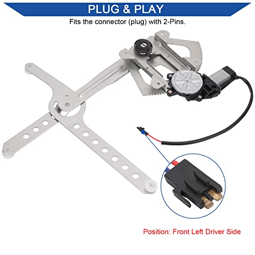 Obaee Window Regulator with Motor Front Left Driver Side, Replace 741-655 - size: Front Left Driver Side