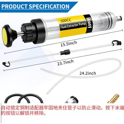 500cc Fluid Extractor Pump,Automotive Fluid Pump Extractor