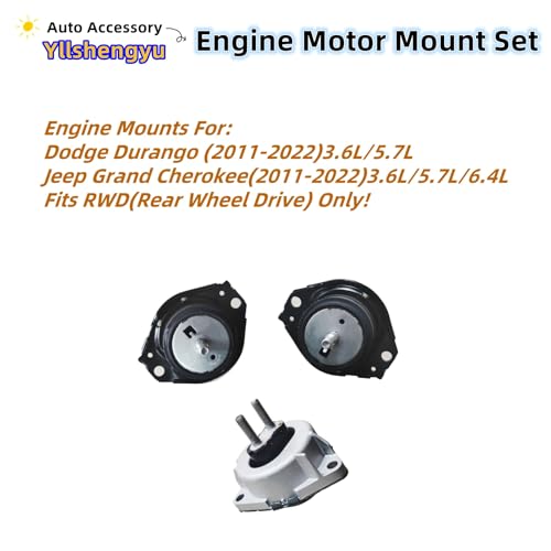 Engine Motor Mount Kit for 2011-2022 Durango / Grand Cherokee - size: 2011-2022 Dodge Durango 3.6L/5.7L RWD