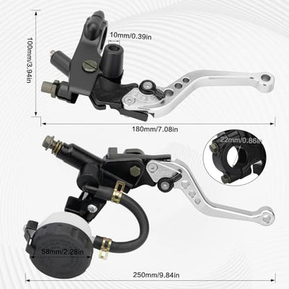 7/8" 22mm Motorcycle Brake Clutch Lever Master Cylinder Reservoir - color: Silver