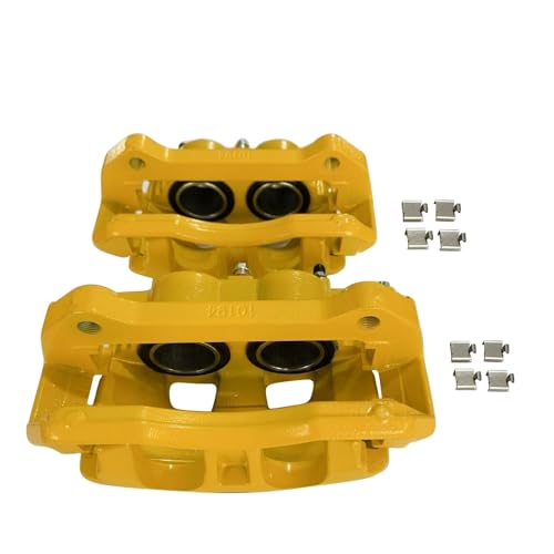 18B5404 18B5405 Yellow Front Dual Piston Brake Calipers with Bracket Set