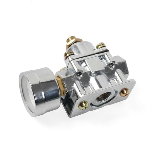 BARTOO 12-803 Adjustable Fuel Pressure Regulator with Gauge 4.5-9 PSI - size: 12-803
