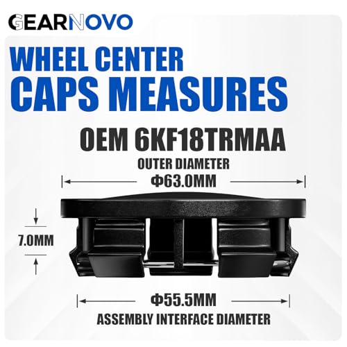2.5Inch 63MM Wheel Center Caps for Dodge RAM 1500 Rim Hub Caps 6KF18TRMAA, Pack of 4 (Matte Black, Outer 63MM, Inner 56MM) - color: Matte Black, size: Outer 63MM , Inner 56MM