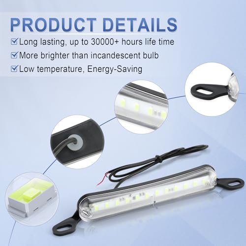 LivTee License Plate Light, Extremely Bright LED License Plate Lights Assembly for Trailer UTV ATV Truck RV Boat, Ice Blue - color: Ice Blue