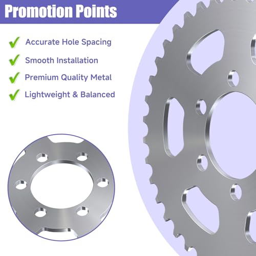 Upgraded 40 Tooth Rear Sprocket 35 Chain 37mm Bore for CT100U DB30 - color: Silver