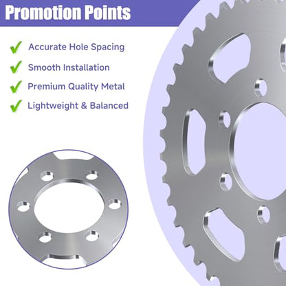 Upgraded 40 Tooth Rear Sprocket 35 Chain 37mm Bore for CT100U DB30 - color: Silver