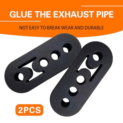 2 PCS 4 Holes Exhaust Rubber Hanger, Adjustable Exhaust Pipe Support Bracket, High-density Muffler Exhaust Hanger, Universal Bushing Muffler Insulator Shock Absorbent Mount Bracket (Black)