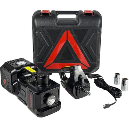Trihelper Electric Car Jack 5 Ton Hydraulic Jack, Impact Wrench, Tire Pump - color: Black+Wrench