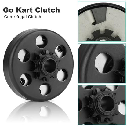 Go Kart Clutch 3/4 Bore 10T with #40/41/420 Chain, for Predator 212 Centrifugal Clutch Fit for Minibike MB165 & MB200 and Honda Cloned Engines GC160, GC190, GX120, GX140, GX160, GX200. Up to 2-6.5HP - size: 3/4" Bore 10T with Chain