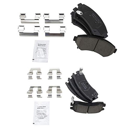 TRQ Ceramic Brake Pad Kit Front & Rear - color: Ceramic, size: BFA12929