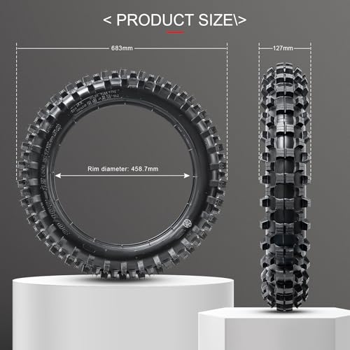 110/100-18 4PR TT 64M Dirt Bike Front/Rear Tire and Inner Tube Compatible with 110/100-18 Off Road Pit Bike/Motorcycle Tire (P-2006)
