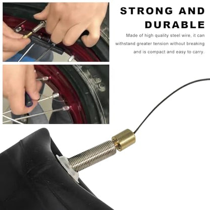 Valve Stem Puller, Tire Valve Stem Fishing Tool Puller with Core Remover, Tire Maintenance Tool for Installing Inner Tubes & Rim Locks on Dirt Bike ATV UTV Motorcycle