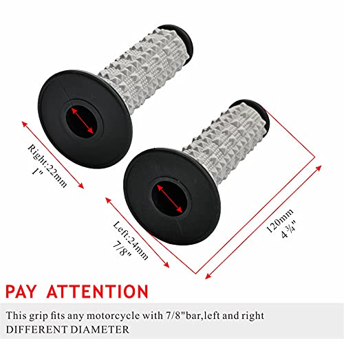 MaySpare 7/8" Motorcycle Handlebar Grips 22mm 28mm for Apollo 125cc 250cc for Yamaha Honda Suzuki Dirt Pit Bike Universal ATV UTV (Black) - color: Black