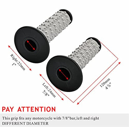 MaySpare 7/8" Motorcycle Handlebar Grips 22mm 28mm for Apollo 125cc 250cc for Yamaha Honda Suzuki Dirt Pit Bike Universal ATV UTV (Black) - color: Black