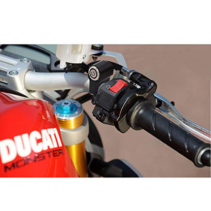 Jeemiter 1 inch 25mm Motorcycle Handlebar Switch 12V 10A ON/Off with LED - color: Red LED for 1inch
