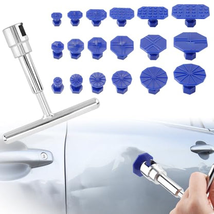 19PCS Car Dent Puller Kit, Dent Removal Tools,Paint-Safe Dents Repair Tool