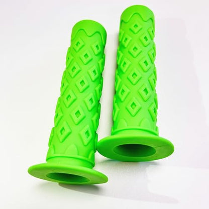 Bike Grips Bicycle Handlebar End Grips Replacement Handle Bar Grips Non-Slip Soft Rubber Protector for Mountain Bike Tricycle Wheel Chair - color: GREEN