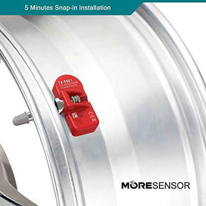 MORESENSOR Signature Series 315 MHz Universal Programmable TPMS Tire Pressure Sensor 10-Pack | Clamp-in Aluminum Valve | TX-N001-10