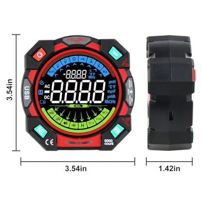 Digital Multimeter Tester 6000 Counts TRMS Auto-Ranging 600V AC/DC Voltage