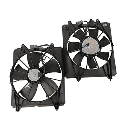 PartsFlow Radiator Cooling Fan & A/C Condenser Fan Left & Right For 2007 2008 2009 Honda CR-V 620245 - color: For Honda CRV