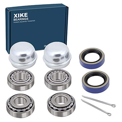 XiKe Trailer Bearings LM11949 LM11910 for 3/4" Axles, 2 Sets - size: LM11949/10 + Seal ID 1.125'', style: Pack 2 Set
