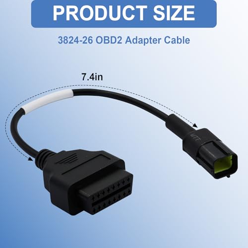 3824-26 OBD2 Adapter Cable Compatible with OBD II Diagnostic Scanner