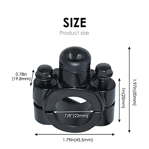 Universal 7/8" 22mm Motorcycle Handlebar ON Off Switch Button Headlight Fog Brake Light Switch with Two Bullet Connectors Black Button
