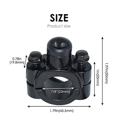 Universal 7/8" 22mm Motorcycle Handlebar ON Off Switch Button Headlight Fog Brake Light Switch with Two Bullet Connectors Black Button