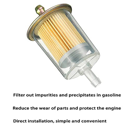 3/8" Universal Fuel Filters Industrial Tractors Cars Trucks Motorcycles Gas Powered Engine Inline Gas Fuel Line 5 Pack