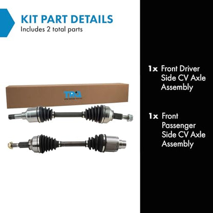 TRQ Front 2 Piece CV Axle Shaft Assembly Set - style: CSA55650