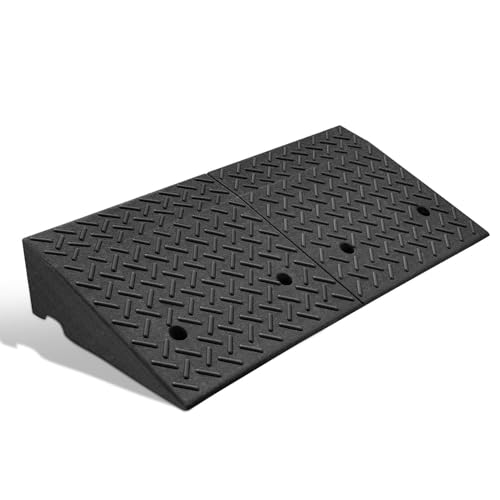 DNA Motoring 6.9" Rise Rubber Curb Ramp Heavy Duty Loading Driveway Ramp Threshold Ramp 39" W x 19.5" D x 6.9" H for Loading Dock, Warehouse, Motorcycles, Cars, TOOLS-00653 - style: 6.9 in