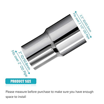 Universal 2" ID to 2.5" ID Exhaust Pipe Adapter Connector Reducer 304 Stainless Steel 2 Inch to 2.5 Inch 2” ID to 2 1/2” ID kit - size: 2" ID to 2.5" ID