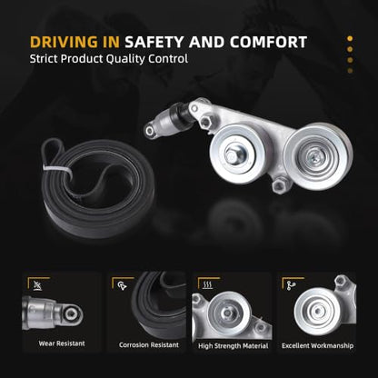 Serpentine Belt with Tensioner Kit #39092 31170-R70-A01 31170-RKB-005 - size: 2005-2011 for Odyssey/Pilot/Accord