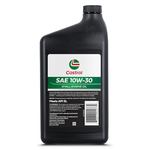 Castrol SAE 10W-30 Small Engine Oil For 4-Cycle Engines – Protects Against Rust & Corrosion – Suitable for Lawn Mowers and Outdoor Power Equipment – 32oz