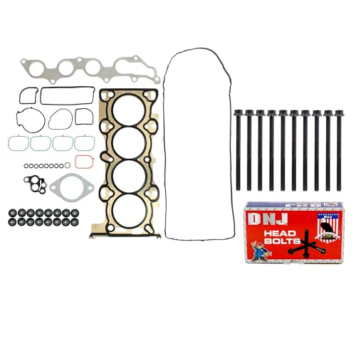 DNJ HGB478 Engine Cylinder Head Gasket Set with Head Bolt Kit, Complete Repair Set for 2006-2013 Mazda 3 5 6 2.0L-2.3L L4 16V DOHC 2000cc