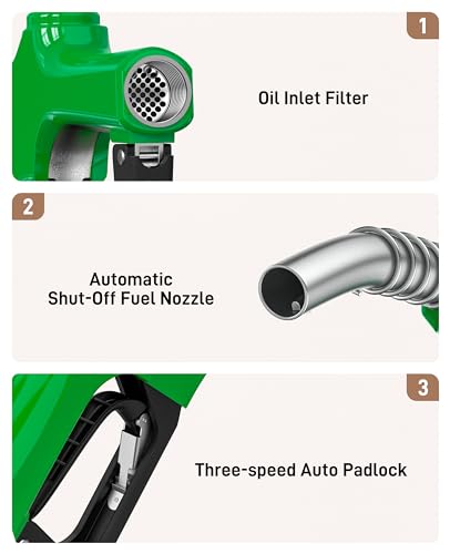 1 Inch NPT Green Automatic Diesel Fuel Nozzle 2pack Gas Pump Handle - color: 2pack Green, size: 1'' NPT without Swivel