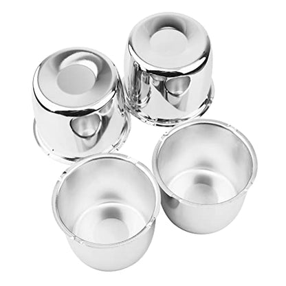 4Pcs 4.35" OD 3.72" H Push Through Trailer Wheel Center Cap for Rim - color: Chrome, size: 4.25" Hub 3.72" H