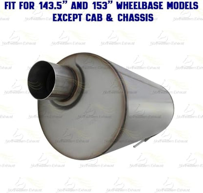Exhaust Muffler Compatible with GMC Sierra 2500 HD 2007-2010 6.0L | Stainless Steel | Northeastern Exhaust | Includes Clamps | Direct-Fit Replacement