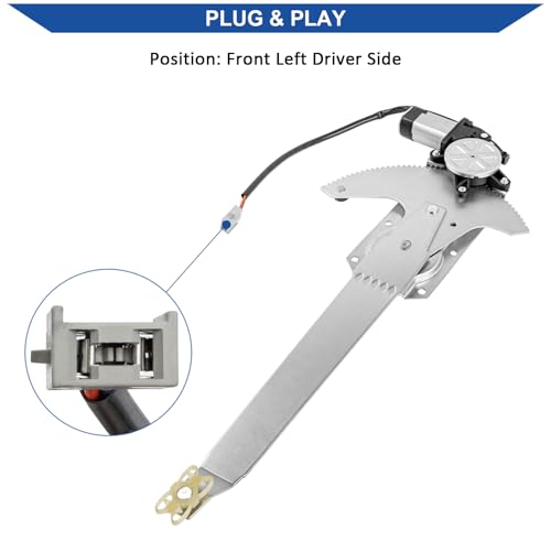 Obaee Window Regulator with Motor Front Left Driver Side, Replace 741-674 - size: Front Left Driver Side
