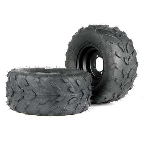 16x8-7 ATV Wheels, 16x8-7 Tubeless Tires for Kazuma Quad ATV Go Kart UTV 150CC Off Road Tyres 4 Holes set of 2