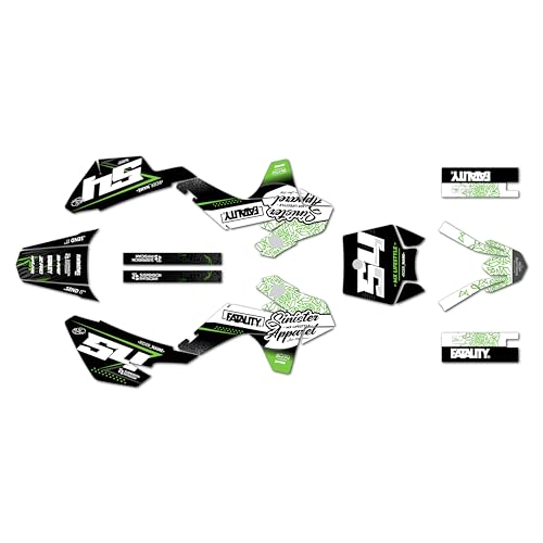 Graphics Kit for SSR SR70, SR110, and SR125 (2021+) Fatality Series Green 21 Mil - Pro Edition - Dirt Pit Bike Motorcycle Sticker, Dirtbike Racing Decal Motocross Accessories no-Plastics - color: Green, size: 21 Mil - Pro Edition