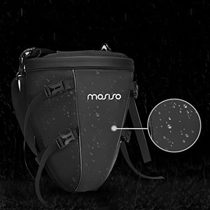 MOSISO Motorcycle Tail Bag Waterproof Polyester Storage Saddle Bag,Black - color: Black