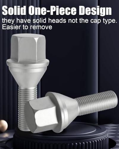 GAsupply 12x1.25 OEM Lug Bolts 28mm Shank Dacromet Chrome 3/4" Hex, 20pcs - color: Dacromet Chrome, size: 20pcs