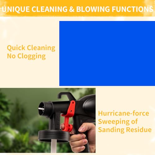 HVLP Electric Spray Paint Gun with 5 Nozzles (1mm-3mm) & 360° Adjustable Spray Angle - Paint Sprayer for Furniture, Cabinets, Fences, Walls, Ceilings - Indoor & Outdoor Use (Dark Black) - color: CX69-Dark Black