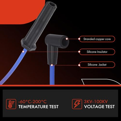 A-Premium 7MM Spark Plug Wires Set of 6 Compatible with Chevrolet & Buick