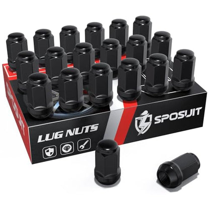 Sposuit 20 Pcs 7/16-20 Lug Nuts, 19mm Hex - Replacement for Chevrolet - color: Black, size: M11.1x1.3, style: 20 Pcs HexDrive