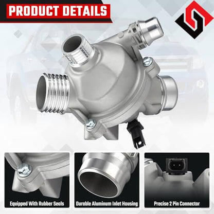 Upgraded Aluminium Engine Coolant Thermostat Housing Assembly, Fit for BMW E60 525i 528i 530i 535i, E90 323i 328i 330i 335i, E82 E92, X3 07-11, Z4 06-16, 3.0L, Replace for 11537549476, 11537544788 - size: 11537549476