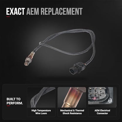 Replacement LSU 4.9 Lambda Wide Band O2 Oxygen Sensor - Replaces 17025, 0258017025 - Compatible with AEM 30-4110, 30-0300, 30-0310 - X Series AFR Inline Controller - UEGO Air and Fuel Ratio Wideband - style: 17025