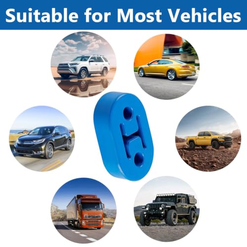 2 Pack Exhaust Rubber Hanger, Rubber Muffler Hangers with 2 Holes 0.47 Inch - color: blue-2PCS